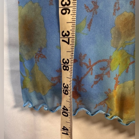 Urban Outfitters Strapless Floral Blue Maxi Skirt Size L - Picture 7 of 12